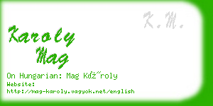 karoly mag business card